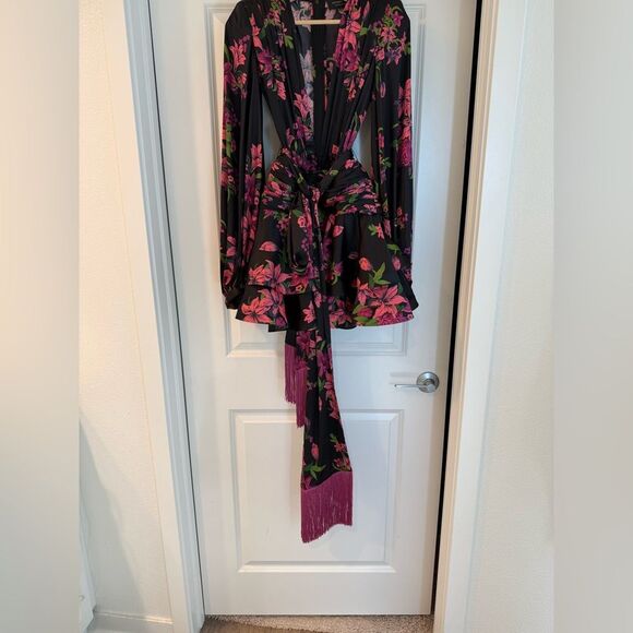 NEW Bronx and Banco Bedouin Lily Minidress Floral Black and Pink - Picture 14 of 16